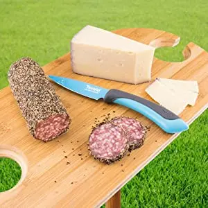 Outdoor Entertaining Holds 2 Wine Collapsible Table  Wood Table Wine Glass Holder picnic table with Ground Stake