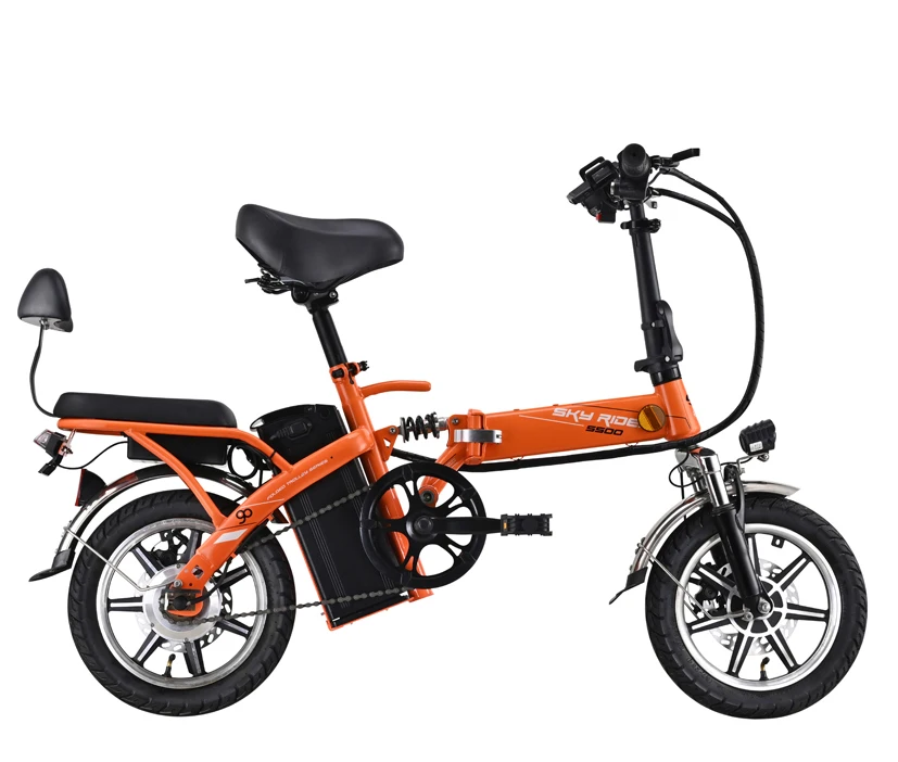 2021 China Cheap Ebikes New Model 14 inch Small Portable Folding Electric Bicycles 36V 48w  Lithium Battery Adult Men E bike