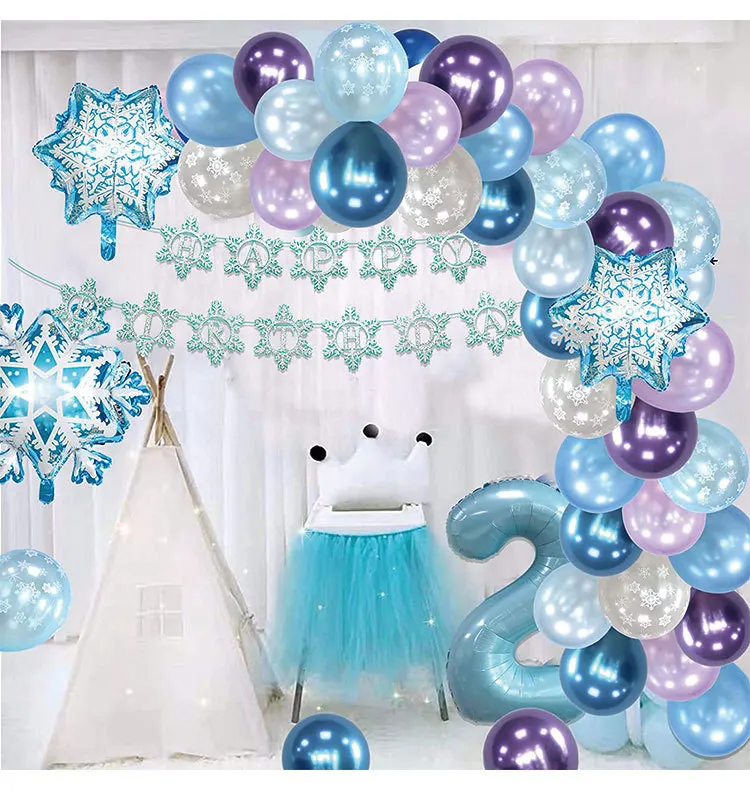 1set Baby shower girl foil balloons Frozen princess elsa anna balloon birthday party decorations kids toys globos