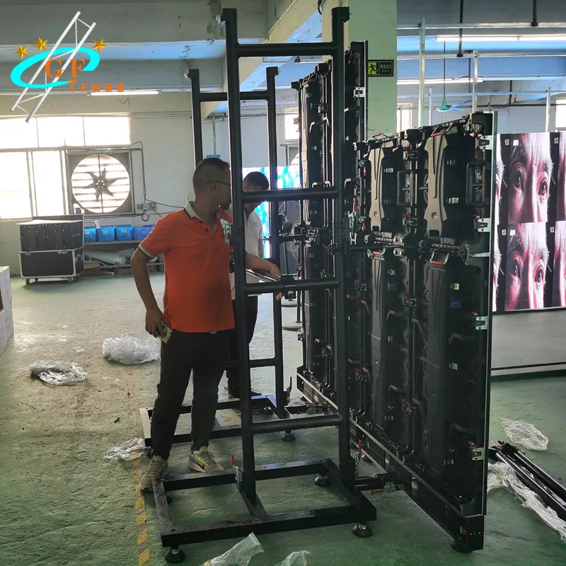 Length 5m Height 3m LED Video Displays Screen Wall Support Stacking Systems For 500X1000mm Cabinets