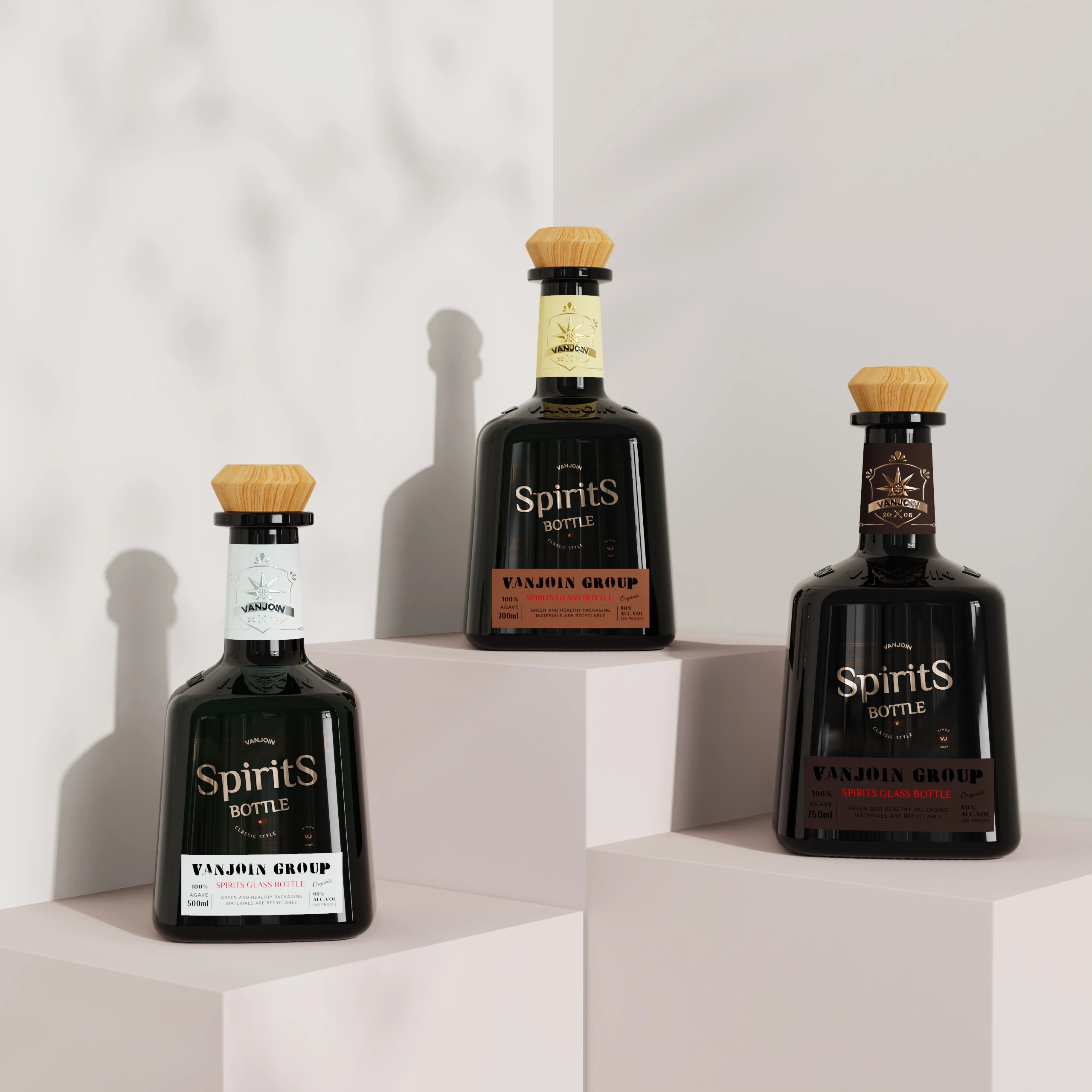 Weekly Deals 500ml Square Super Flint Glass Bottles for Non-alcohol Drink Tequila Bulk Mini Tequila Bottles Christmas Gifts 2024