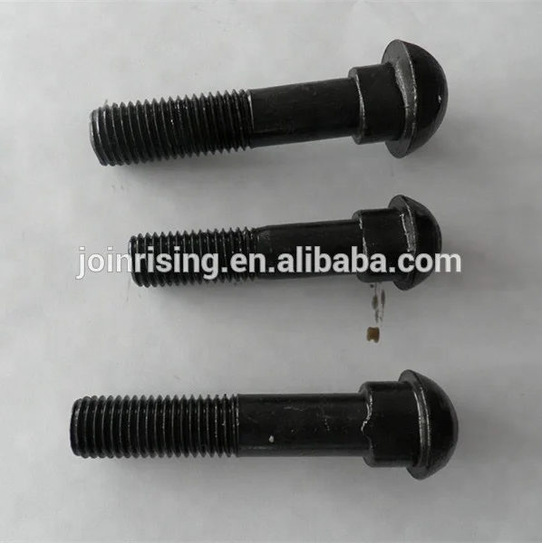 Railway fish bolts with nuts black finish grade 8.8 high quality Made in China
