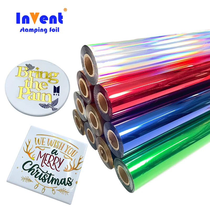 New Arrival Matt bronze Crystal Stickers Lamination Hot Stamping Foil 3D digital UV Varnish Stamping Foil Gold foil rolls