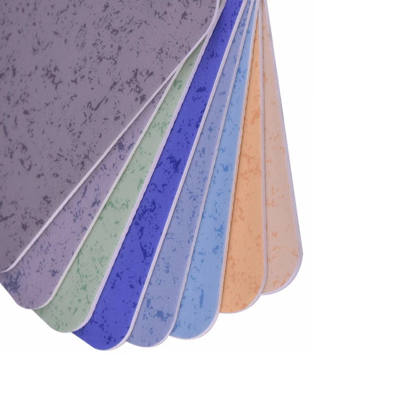 Wholesale customized 2mm heterogeneous commercial Vinyl PVC floor Roll For  School Office Apartment