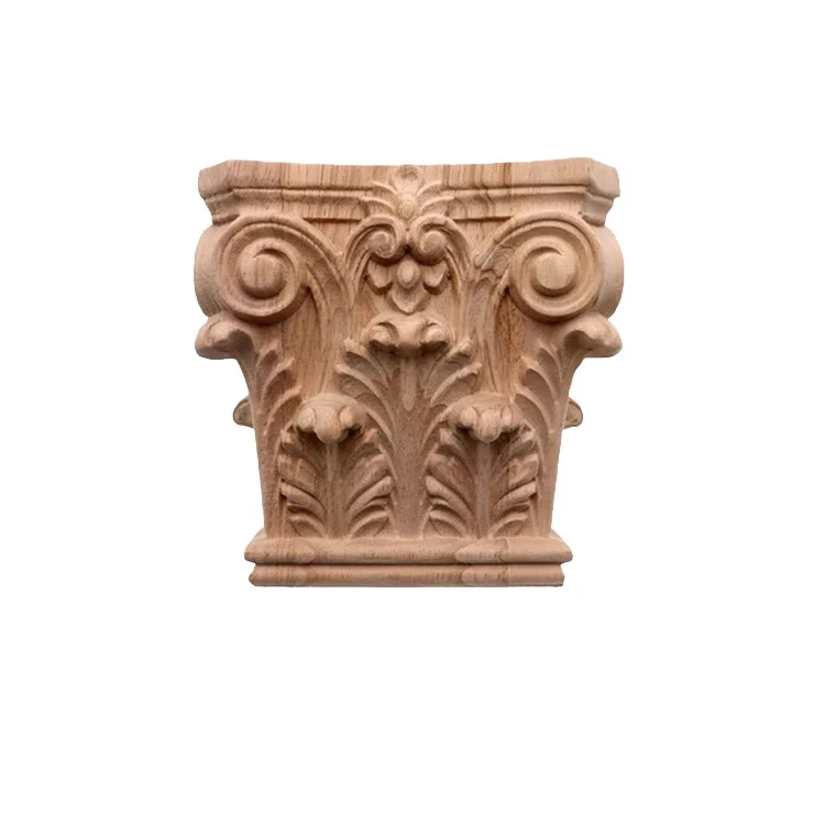 Unfinished Decorative Antique Wood hand Carved Capitals corbels American modern cabinet decoration bedroom light luxury corner