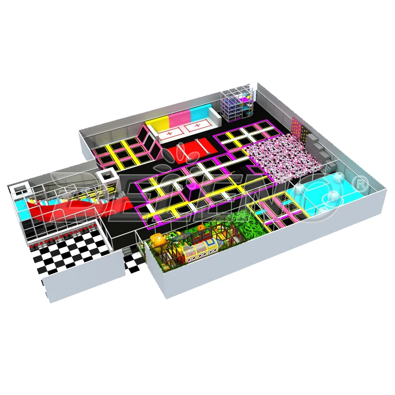 New Design Colorful Jump Mat Foam Pit Inflatable Amusement exercising Trampoline  Indoor Fitness Trampoline Park For Sale