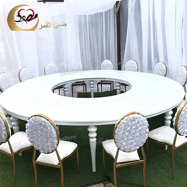 Luxury white round banquet tables for events wedding furniture supplier