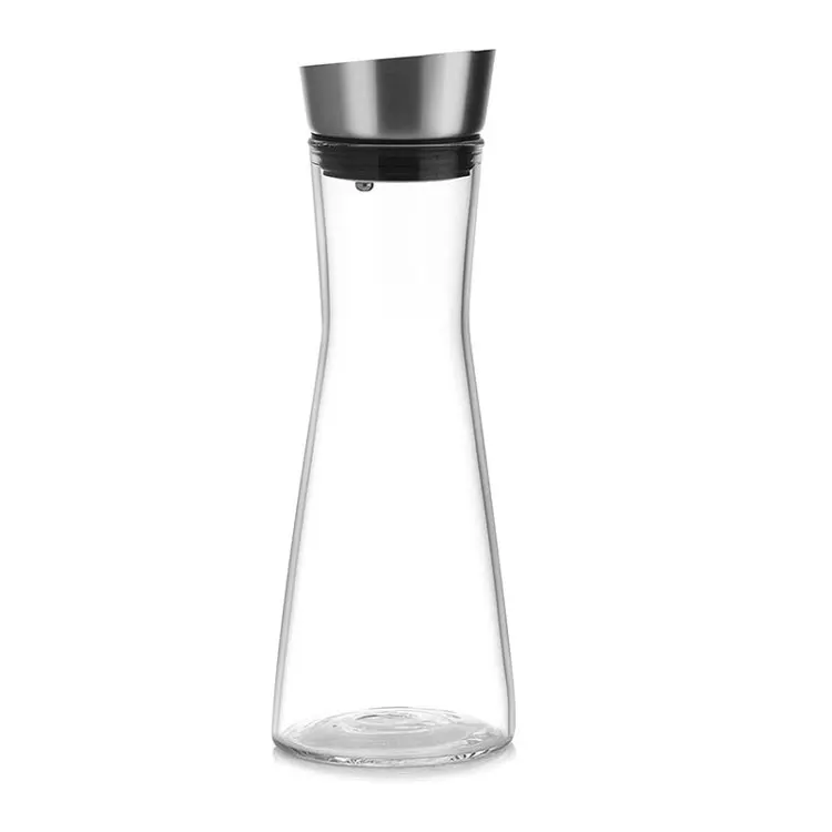 Hot sale borosilicate glass water pitcher cold and hot resistant water glass teapot with stainless teel  lid