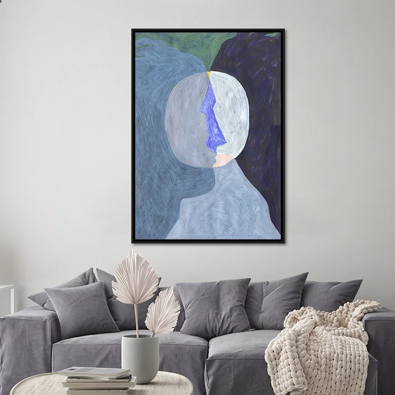 Oil Handpainting Abstract Man Woman Looking Paint 3D Effect Canvas Art for Home Wall Decoration