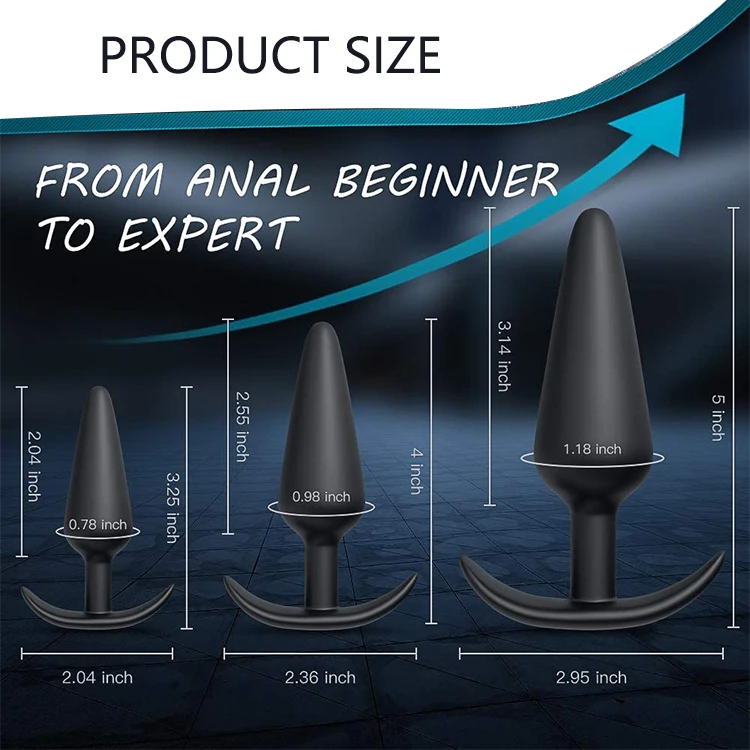 Amazon Hot Sale Product Silicone Training Set Beginners  Users Flared Base Prostate Butt Men Women Sex Toys Anal Plug