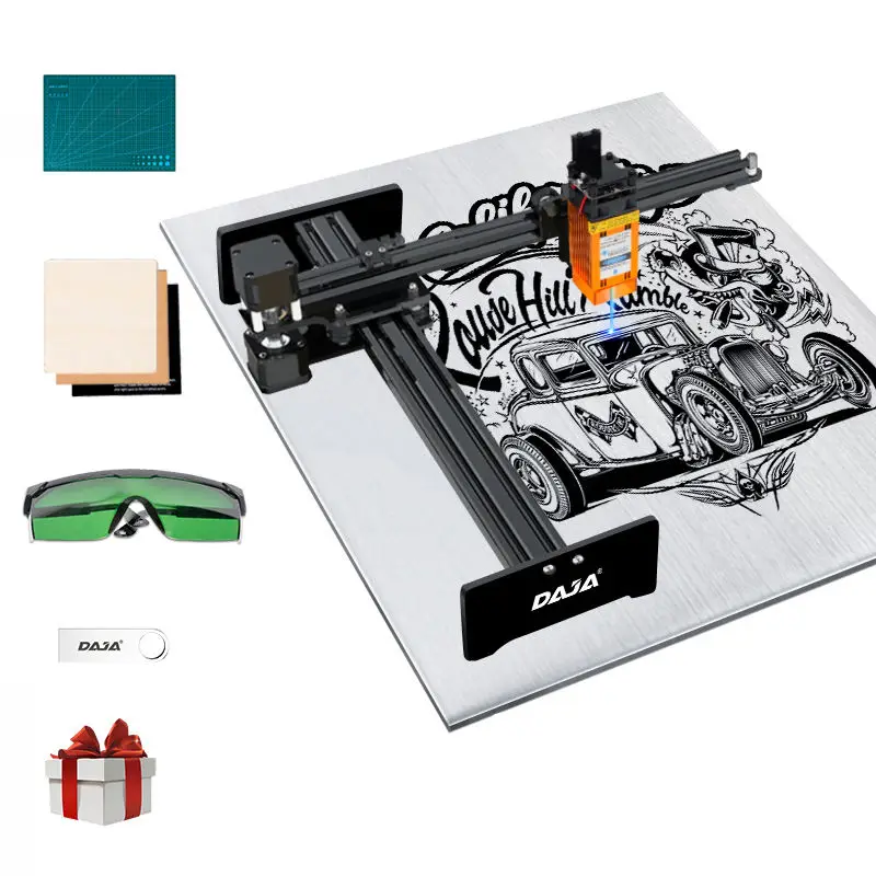 DAJA D2 PRO Laser Engraver High Precision Dual Laser Wood Metal Leather Acrylic Craft New Arrival Supports DXF PLT DWG BMP Air