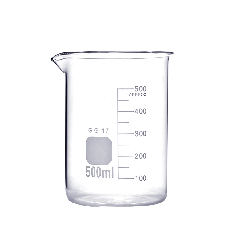 High temperature processing round transparent glass beaker