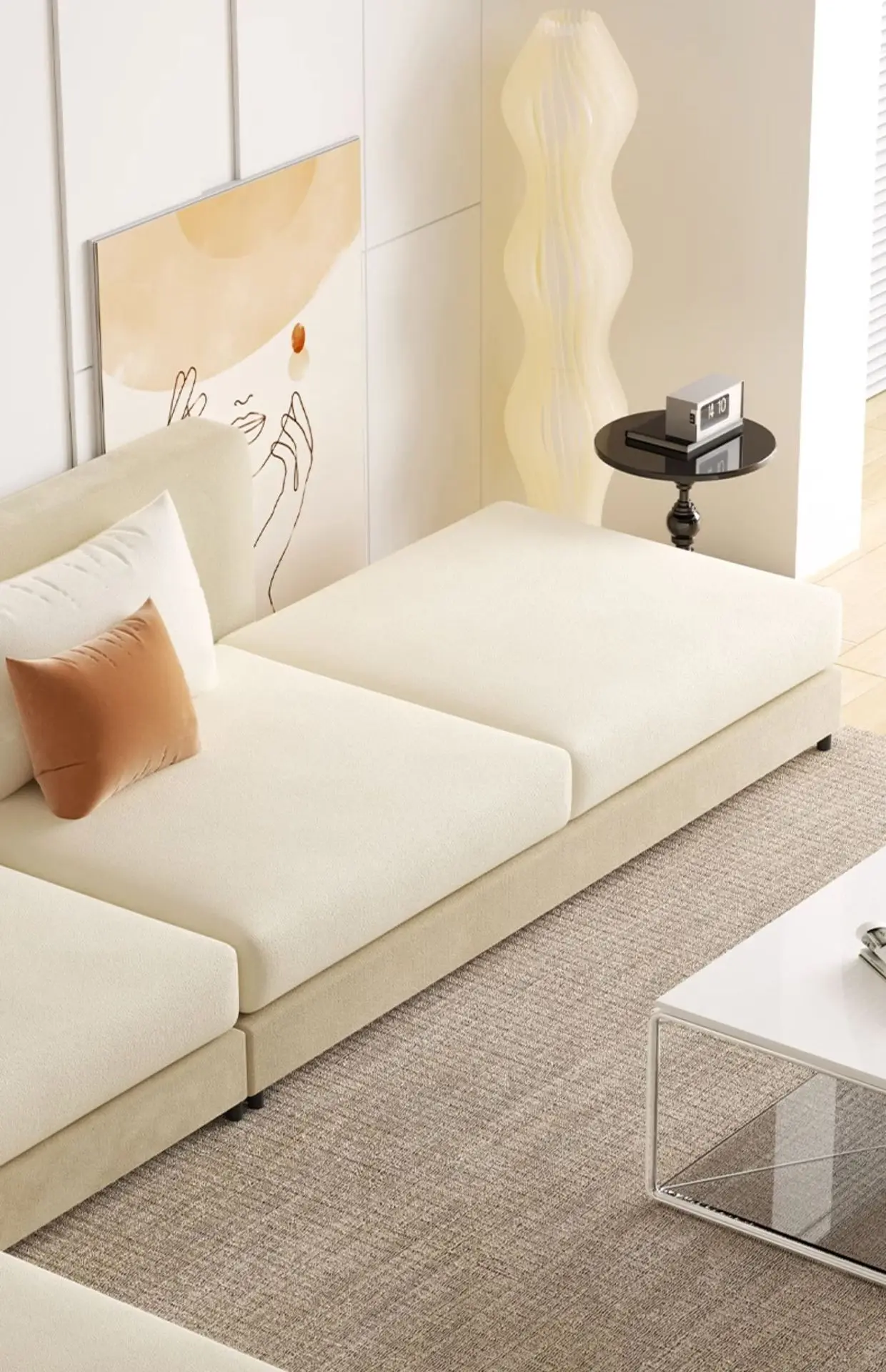 NEW High Quality Sofa Cushion Cover Modern 4-Seater Furniture for plain dyed silver fox woolsofa cover