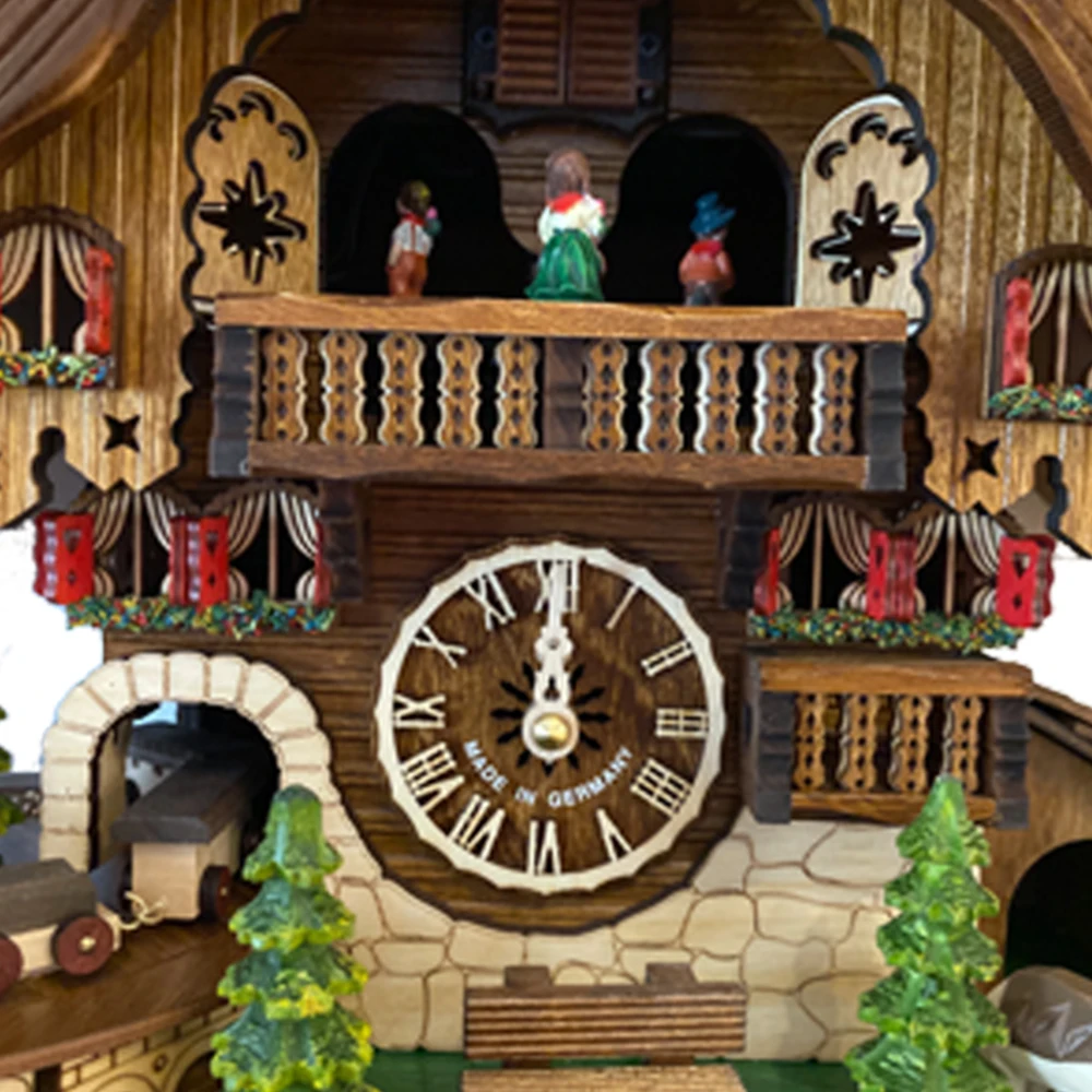 Wholesale Made In Germany Handmade Black Forest House Cuckoo Clock With Moving Train, With Music