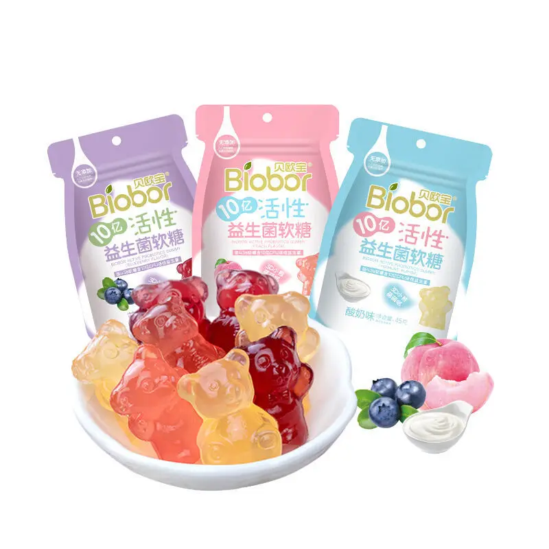 Biobor Active Probiotics Gummy Yoghurt Flavor(Viable Bacteria Type) 45g Gummy bear candy