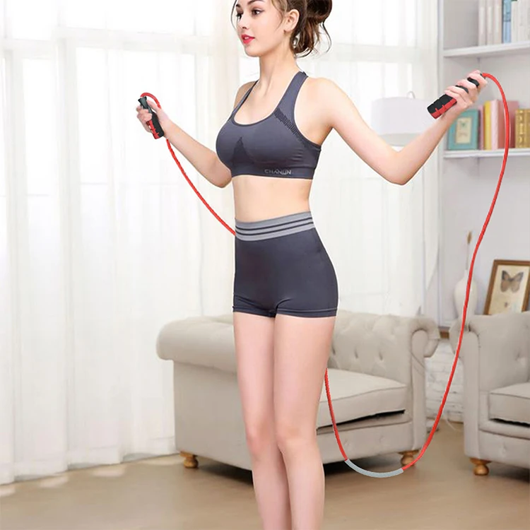 Custom logo Adjustable Length heavy handle Skipping Ropes weighted heavy fitness jump rope