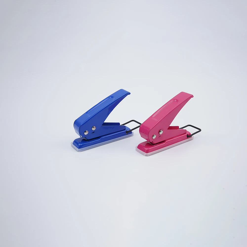 Office supplies custom portable 1 hole punch set metal single one hole punch
