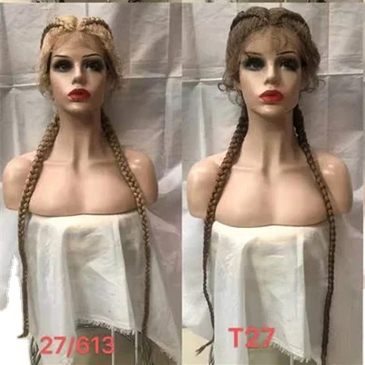 wholesale 613 handmade braided lace front synthetic frontal wigs braided wigs for black women braided wig with baby hair