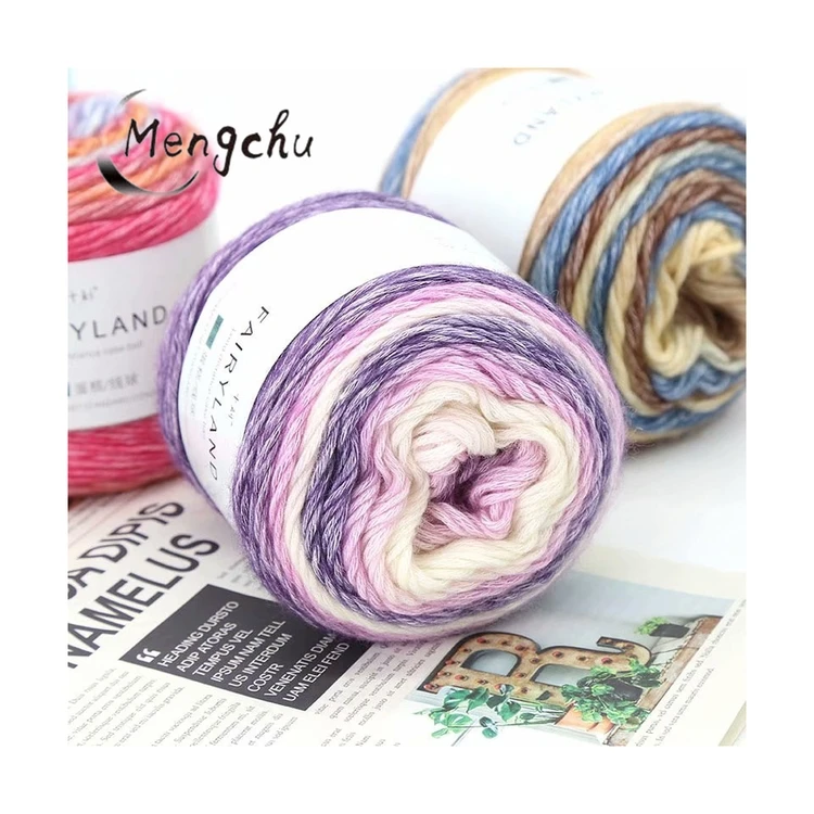 wholesale Free sample China skein or ball multi colors cake yarn 10% wool crochet fancy yarn for knitting