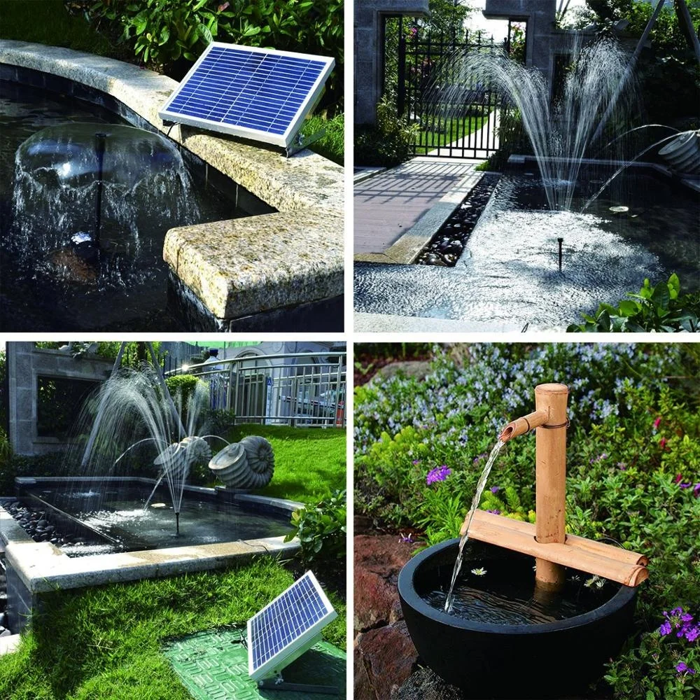 Garden Outdoor Bird Bath Fish Pond Decoration Submersible Fountain Kit Smart Solar Panel Powered Automatic Water Pump