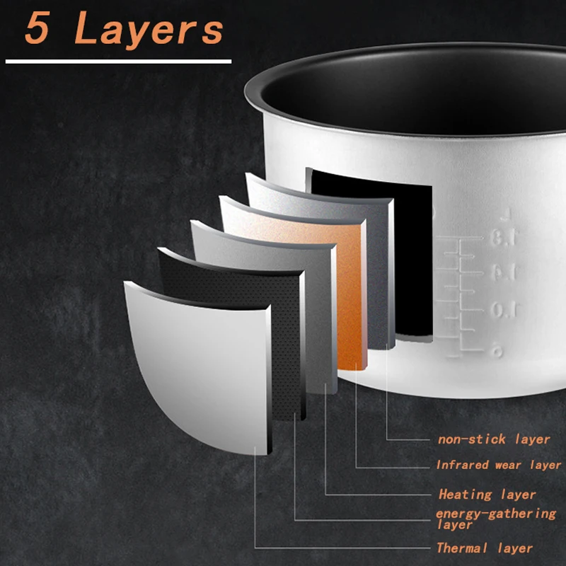 5L Multi-purpose Rice Cooker Silver Crest Large Capacity Cooking Machine