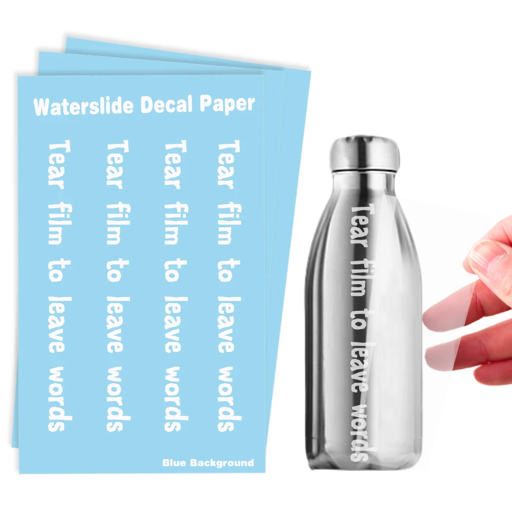 Waterproof Laser Blue Background Film Free Water Transfer Paper Waterslide Decal Paper Tear Film To Leave Words