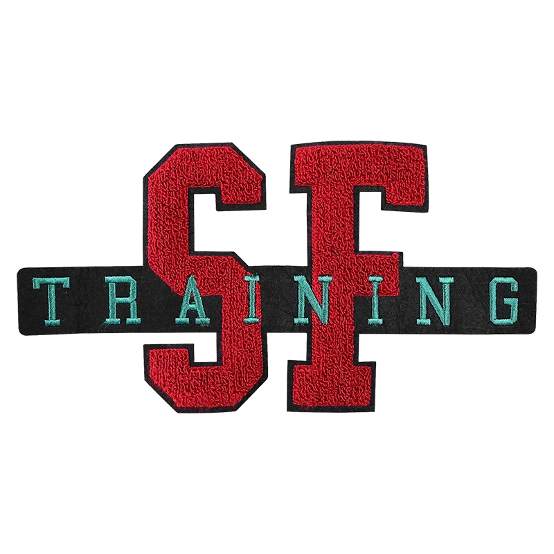 Custom Wholesale Fashion Patches   Sew-On Fabric Embroidery Chenille with Letter Detailing for Garment Accessories