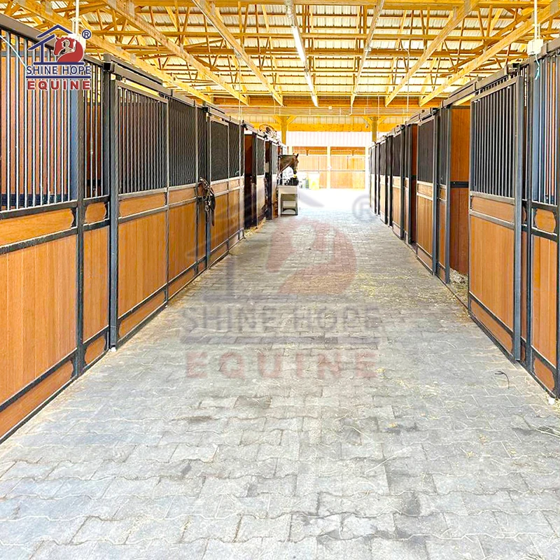 Farm Machinery Equestrian Customized Size Luxury Horse Stable Stall Front Panels Infilled Bamboo