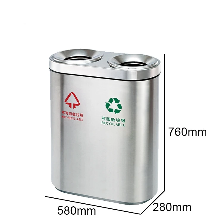 High Quality Stainless Steel commercial Public Area Waste Bin Hotel Recycle Garbage Outdoor Bin