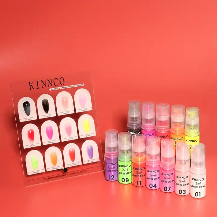 KNC HOT Ombre Spray Powder for nails salon supplier 12 color 5g nail product with amazing gradient effect nail art for Spring