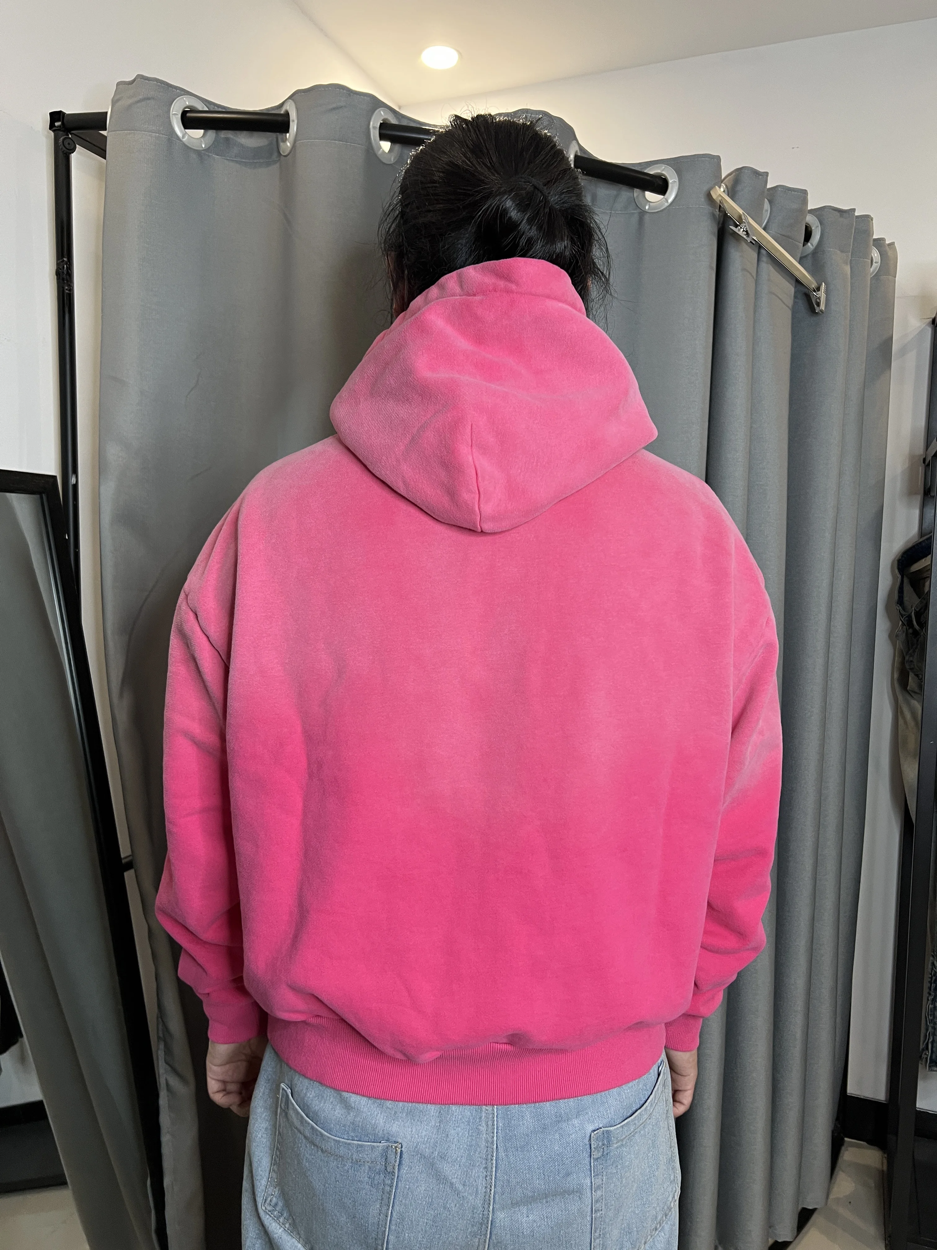 Customized Metal Zipper Hoodie Heavyweight hoodie Customized GSM  Cotton Customized Logo Acid Washing Hoodie