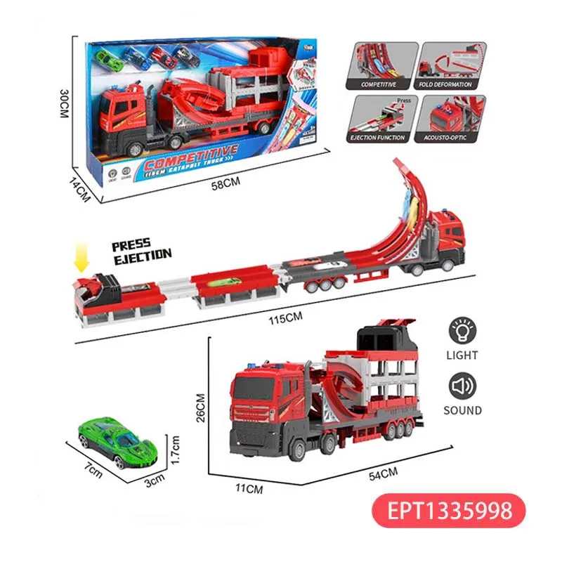 EPT Inertial Large Ejection Car Track Toys With 3 Alloy Cars
