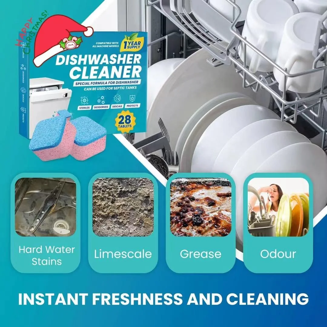 Dishwasher Cleaner and Deodorizer Clean Dish Washer Machine Detergent Tabs Deep Cleaning Descaler Pods