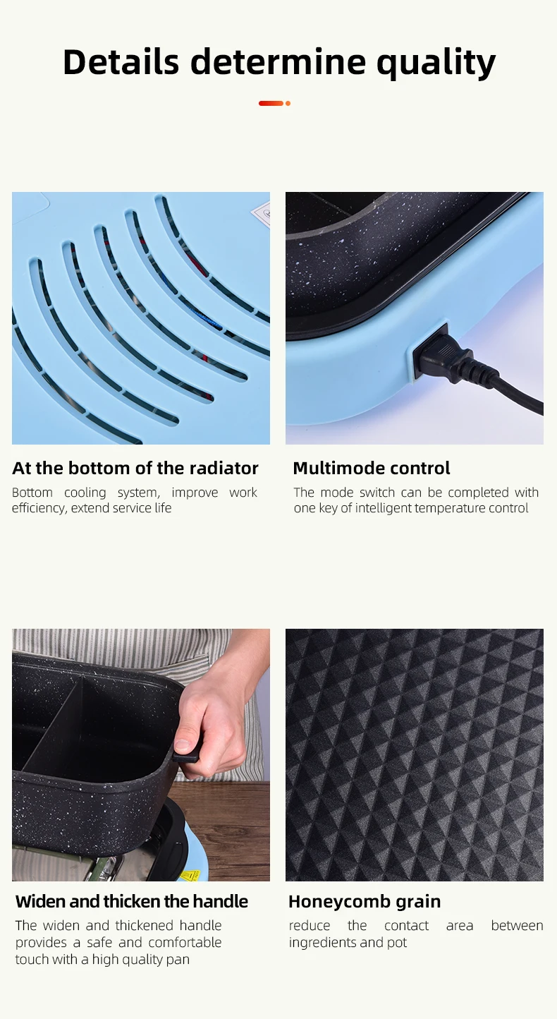 Mini Korean Square 2 In 1 Bbq Electric Grill With Hotpot Electric Meat Barbecue Grill And Pot For Cooking  Mini Bbq Electric Gri