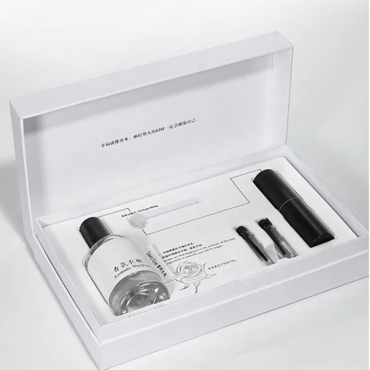 Custom Black Premium Cardboard Gift Boxes Perfume Bottle Paper Packaging Luxury Gift Box