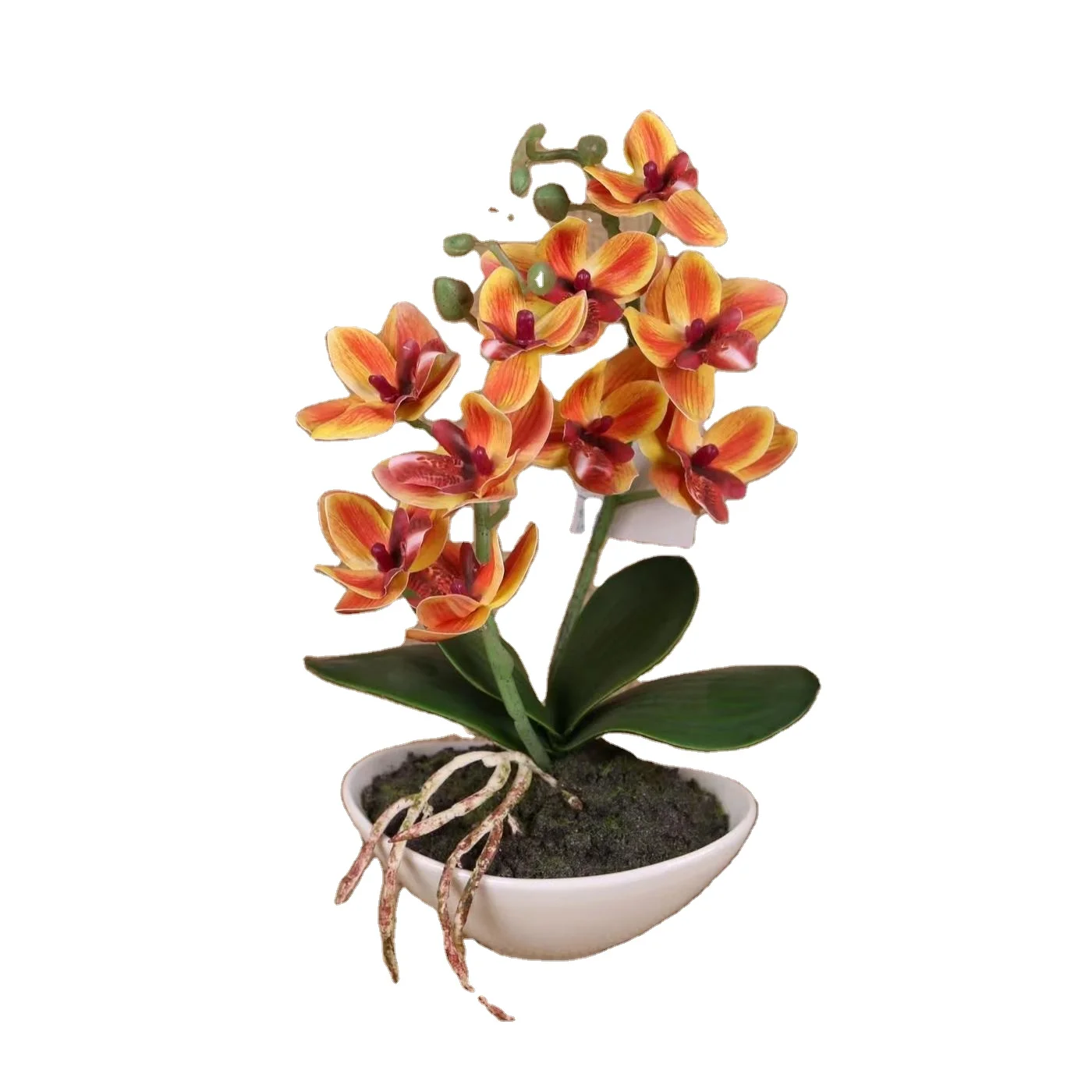 Phalaenopsis Orchid Artificial  Real Touch Latex Flowers for Home Office Wedding Decoration