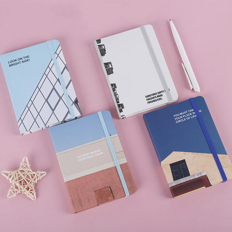 Professional manufacture custom printed cheap hardcover book city style student diary notebook