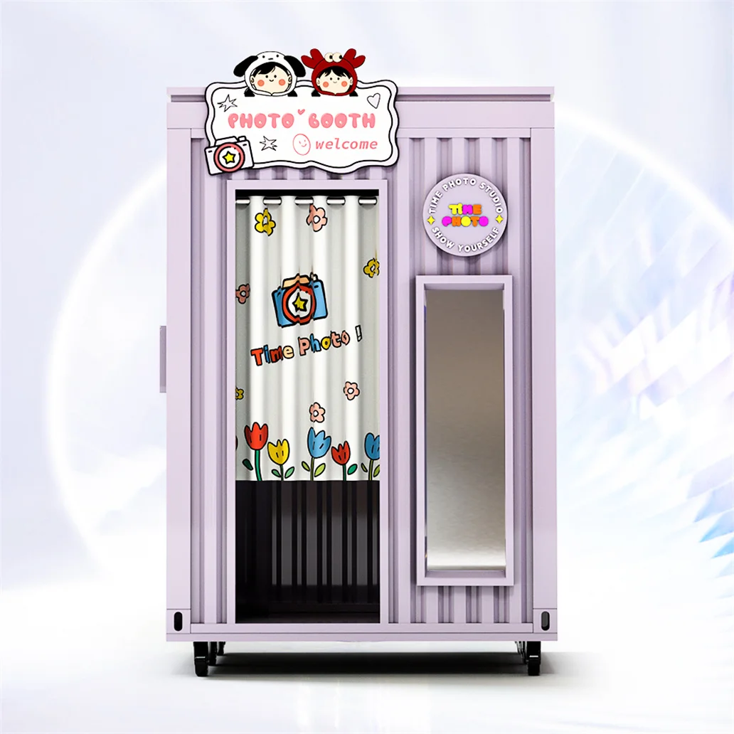 Umei Coin-Operated 360 Mirror Photo Booth Machine Instant Print Vending Kiosk