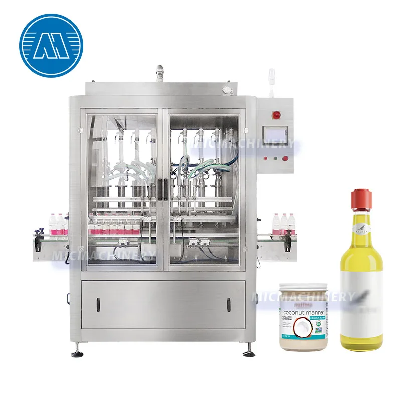 Automatic 8 Nozzle Food Coconut Bottle Thick Sunflower Olive Edible Cooking Oil filler Filling Machine