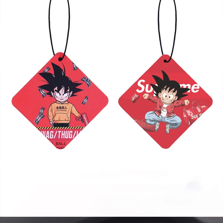OEM Car Air Freshener Cheap Anime Blank Car Air Freshener Hanging Car Paper Custom Logo Paper Sheets Refresh