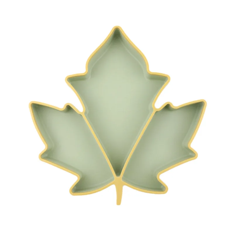 Новая стильная силиконовая разделенная обеденная тарелка с Кленовым листом чаша на присоске посуда для малышей