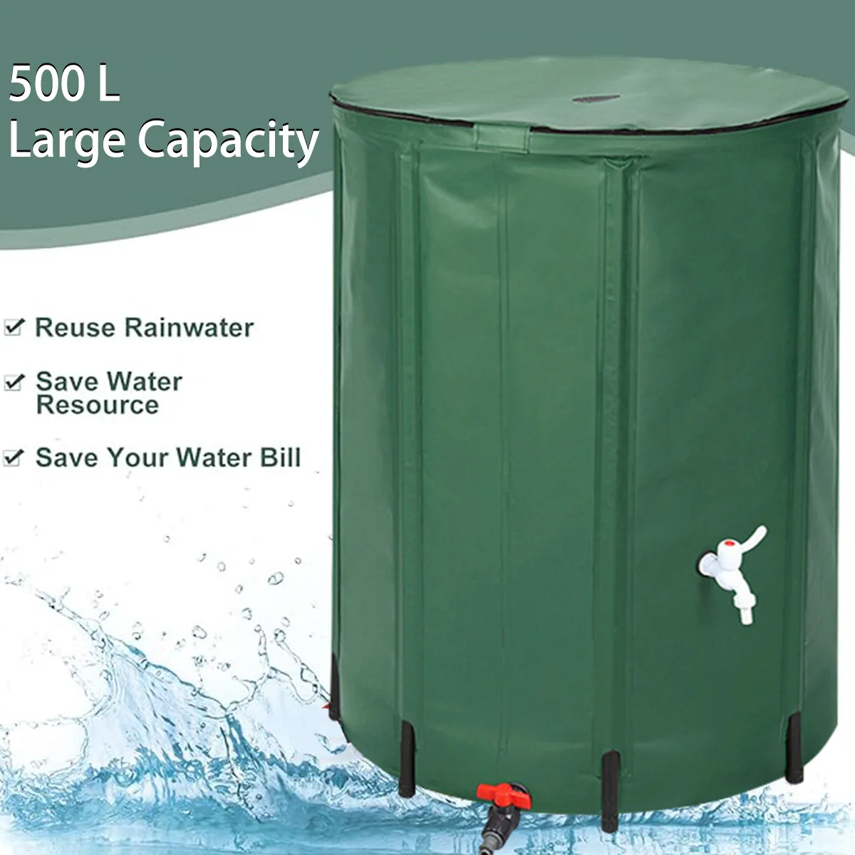 Rain Barrel Water Tank Saving Water 100L 200L 400L 500L 1000L Rain Tank Barrel Collapsible Garden Water Storage Tank