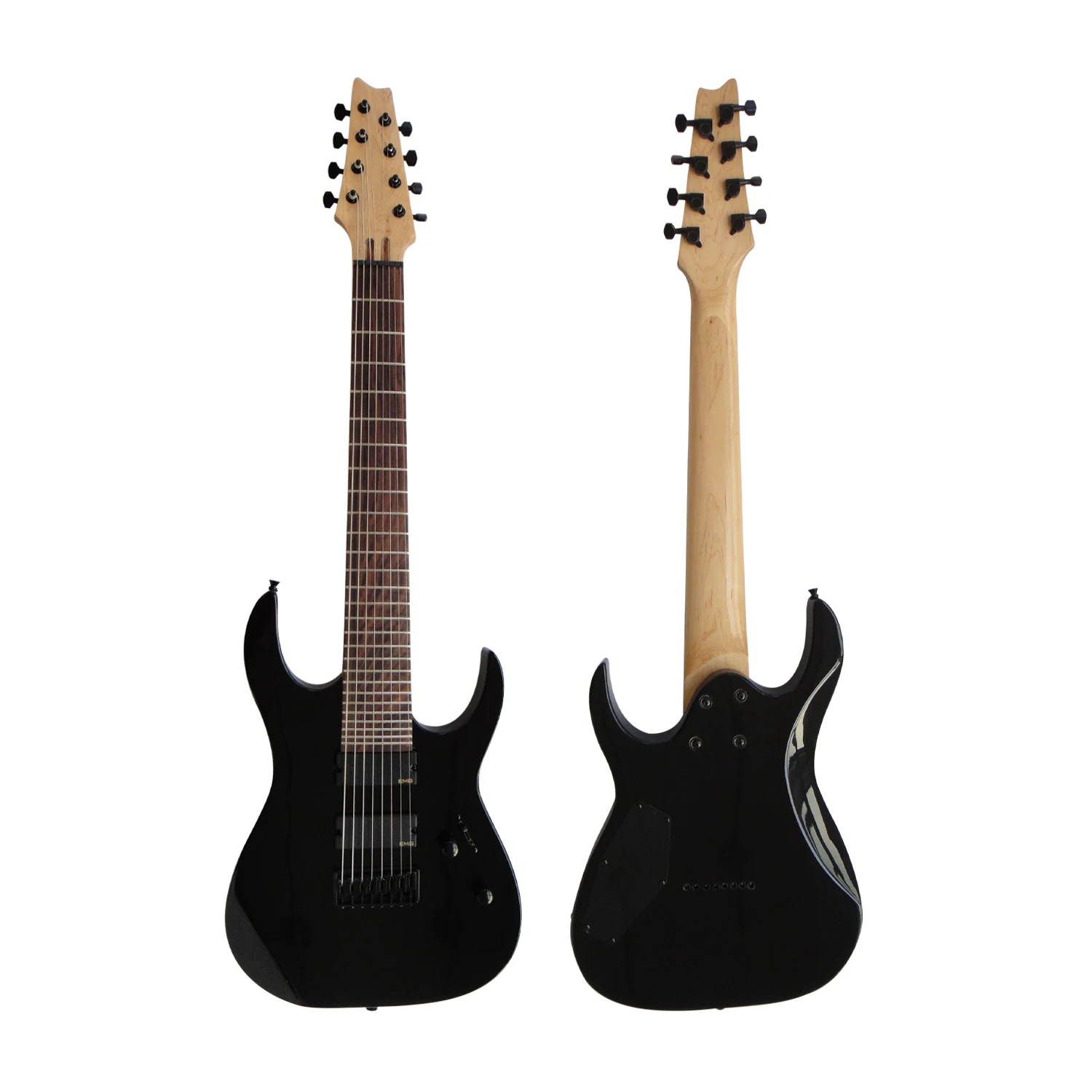 Afanti customized black color fixed bridge 8 string electric guitar