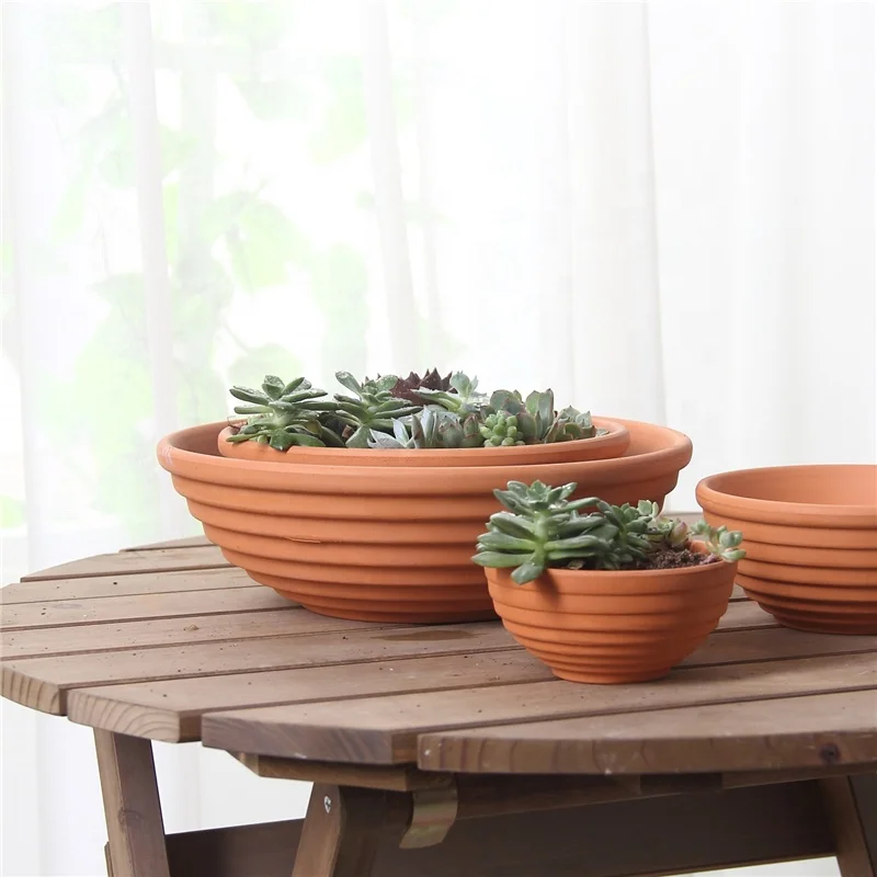 Wholesale Spiral Terracotta Mini Flower Pot Planter Clay Bowl Style Ceramic Garden Home Decor for Outdoor Floor Usage