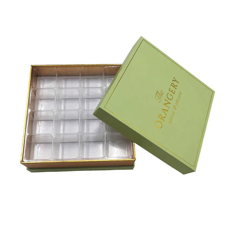 Luxury Golden Gift Box with Blister Insert for Chocolate Macarons Best-selling Cake Box Custom Logo Cardboard Paper Packing Box