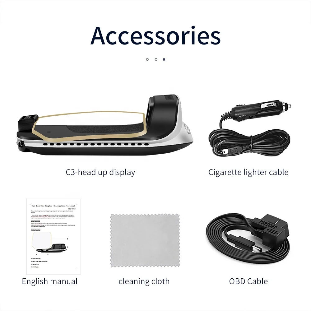 Popular Navigation LCD Mirror Meter Head Up Display Over-speed Alarm C3 OBD2 gps display with Navi auto electronics HUD for cars