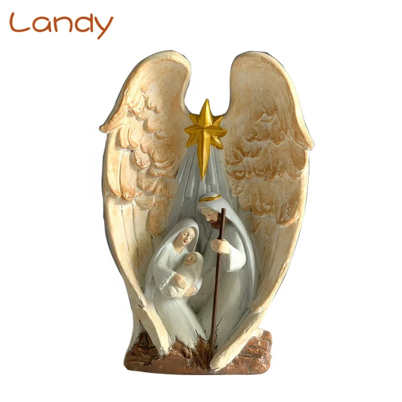 Статуэтка религиозного Рождества 8,5 дюйма из смолы для украшения дома