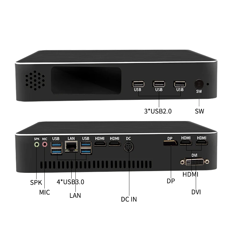 Newest i9 9900 Gaming Computer 8 Core 16 Thread Desktop Mini PC Barebone Win10 GTX 1050Ti 4G GDDR5 DP DVI HD 4 Monitor Display