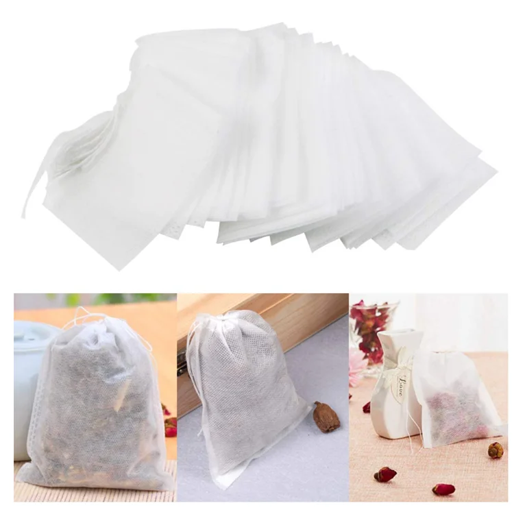 Empty Teabags Easy to Use Drawstring Seal Size Customized empty tea bags