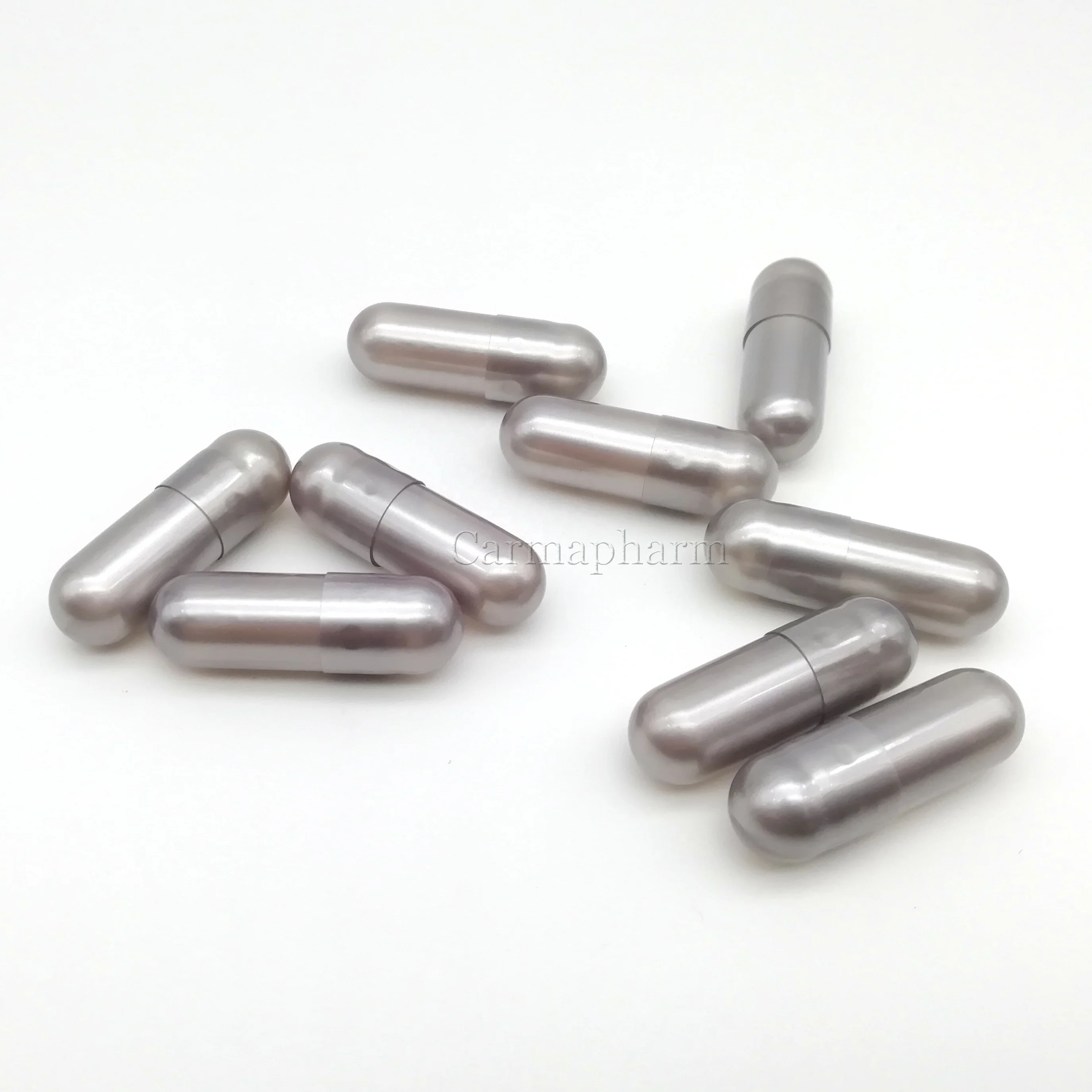 Metallic Shinning Red Color Golden Empty Gelatin Metalized Capsules